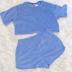 Divided H&M French terry baby blue lounge set
